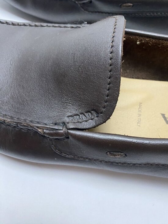 Prada Brown Leather Driving Loafers Size 9 main image 4